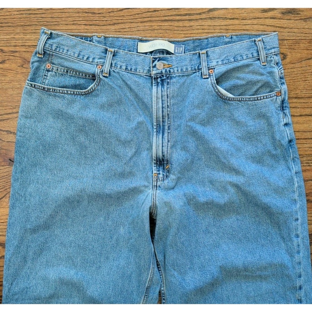 Vintage GAP Jeans Mens 42x30 Wide Leg Baggy Skater Faded Grunge Y2K Stove Pipe - Picture 2 of 7